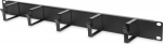 Digitus | Cable Management Panel | DN-97602 | 5x cable management ring (HxD: 40x60 mm). The Cable Management Panel is getting fixed on the 483 mm (19&ldquo;) profile rails. Five cable guiding rings allow an easy, horizontal array of patch cables. It guaran ...