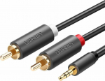 Cable Ugreen Jack 3.5mm - RCA (Cinch) x2 2m czarny (UGR510BLK)