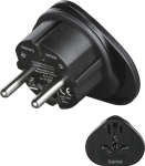 Hama Adapter Travel Universal Socket -> Wtyk EU Czarny