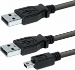 Kabel USB Logo USB-A - microUSB + USB-A 0.6 m Czarny