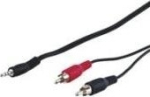 Wentronic Goobay 3.5mm-Klinke-/RCA adapter cable, Schwarz, 0.5 m - Klinke 3.5 mm plug (3-Pin, Stereo) > 2x RCA plug (Audio links/right) (50440)