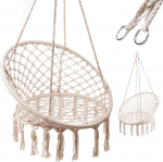 RoGer Stārķa nest chair swing with backrest 80cm Beige