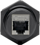 Eaton Tripp Lite Series RJ45 Bulkhead Coupler for Cat5/Cat6, Female to Female, Shielded, Industrial, Dust Cap - IP68, TAA - Modular plug-in module (Coupling)