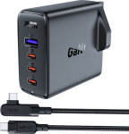 Acefast A40 GaN UK 100W PD 3x USB-C 1x USB-A - czarna - Charger