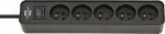 Brennenstuhl power strip BRENNENSTUHL POWER STRIP ''ECOLOR'' 5GN, 1.5M CZARNA