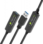 Techly ICUR30200G, 20 m, USB A, USB A, USB 3.2 Gen 1 (3.1 Gen 1), Schwarz