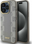 DKNY DKNY DKHMP15XPCPVSLE iPhone 15 Pro Max 6.7'' beige/beige hardcase Leather Checkered Mono Pattern MagSafe