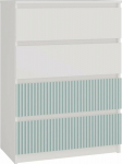 Topeshop Komoda z 4 drawers, Malwa, 70x40x97 cm, white, mint