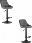 Leobert KAST stool - gray velvet / black base x 2