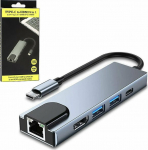 HUB USB Vega ECOBOX* ADAPTER TYP-C ROZDZIELACZ HDMI + TYP-C + USB + RJ45 DEX
