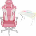 GNS Armchair Genesis Nitro 710 pink and white (NFG-1929) + Holm desk 320 RGB White 120cm x 60cm