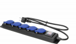Orno power strip Splash-proof workshop extension cord with switch, 5 sockets 2P+Z, IP44, rubber line, H05RR-F 3x1.5mm?, length 3m
