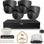 monitoring kit IP BCS Point 4x Camera BCS-P-EIP28FWR3-Ai2-G Disc recorder