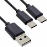 Kabel USB Vision USB-A - 2x USB-C 2 m Czarny