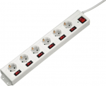Hama Socket Line 6-fach single switchable white 223159