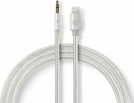 Kabel USB Nedis Lightning - mini Jack 3.5 mm 1 m Silver (CCTB39940AL10)
