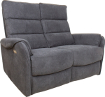 Recliner sofa BOWERS 2-seater with electric mechanism, bluish grey