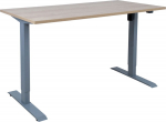 Desk ERGO with 1 motor 140x70xH71-121cm, hickory/silver grey