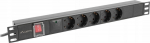 Lanberg PDU rack PDU 19" 1U 10A 5x Schuko 2m czarna C14 - Safety strip Lanberg Rack PDU 5 Schuko sockets 2.0m 1U 10A czarna C14