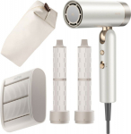 Ionic Hair Dryer MOVA Flip 10 White Coanda Effect Curler 3 ends