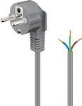Wentronic goobay Power CEE 7/7 Plug Uninsulated wire Grey 1.5m Str&oslash;mkabel