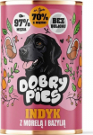 DOBRY PIES Turkey with apricot and basil - wet dog food - 400g