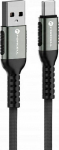 Kabel USB ForCell USB-A - USB-C 0.25 m Czarny