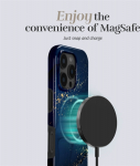 MIO Midnight Sparkle Magsafe Case Compatible for iPhone 13/14/15, blue