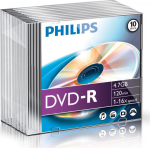 1x10 Philips DVD-R 4.7GB 16x SL