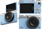 Xrec Digital Camera Digital Camera 64mp / 4k / 16x Zoom / Rotating Screen Lcd 2.88'' / Xrec C77 / Niebieski