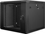 Lanberg wall-mounted installation rack cabinet 19" 9U 600x600mm black (glass door)