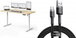 Desk SENSE7 NOJO LIGHT Light brown and white 140 cmx70 cm + kabel usb
