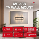 Maclean TV Mount / Bracket, max VESA 600x400, 37-86", up to 45 kg, black, tilt adjustment 0&deg;&ndash;8&deg;, MC-188