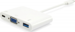 Equip Dock 3-1 USB-C->VGA,USB-A,60W USB-C 0.15m