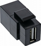 Adapter USB InLine InLine&reg; USB 2.0 Snap-In module, USB-A F/F, angled, black housing
