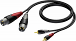 Cable Procab XLR x2 - RCA (Cinch) x2 3m czarny (CLA701/3)