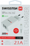 Swissten Smart IC Travel Charger 2x USB 2.1A with Lightning MFI Cable 1.2 m
