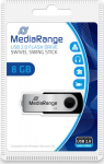 MediaRange USB-Stick 8GB USB 2.0 swivel swing Blister