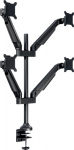 Multibrackets M VESA Gas Lift Arm Quad Black | VESA 75x75-100x100 | Max 10kg | Table clamp mount | Svart