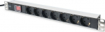 Digitus Listwa zasilająca PDU 19 cali RACK 7xSchuko, 2m 1xSchuko, 16A, On./Off., Aluminum