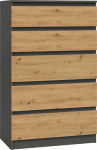 Topeshop MALWA chest of drawers M5 - ANTHRACITE / ARTISAN