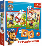 Trefl Puzzle 2w1 + memos Psi Patrol The dog team in action 93337