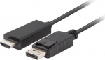 Lanberg | DisplayPort to HDMI Cable | CA-DPHD-11CC-0030-BK | DisplayPort Male | HDMI Male | DP to HDMI | 3 m