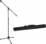 Omnitronic Set Microphone stand with boom PRO schwarz+ Tasche 20000793