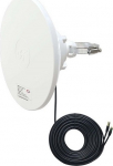 Hismart 5G / LTE / CBRS 2x2 MIMO Dish Antenna, 1.7-4.2GHz, 2x 12dBi, IP67