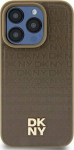DKNY DKHMP14SPSHRPSW iPhone 14 / 15 / 13 6.1'' brown/brown hardcase Leather Pattern Metal Logo MagSafe