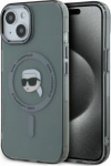 Karl Lagerfeld IML Karl Head Metal Frame MagSafe Case for iPhone 15 / Black