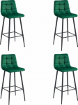 Leobert ARCETO stool - dark green velvet / black legs x 4