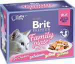 Brit Premium Family Plate for cats fillets in jelly mix of flavors 12x85g