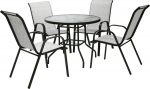 Garden furniture set DUBLIN table and 4 chairs, silver grey